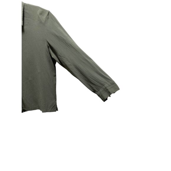 Banana Republic Y2K Silk Button Down Crop Top Green Size S Minimalist Neutral - Picture 10 of 13